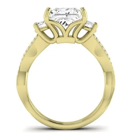 Bottlebrush Diamond Matching Band for Princess Center (Band Only. Engagement Ring Not Included)