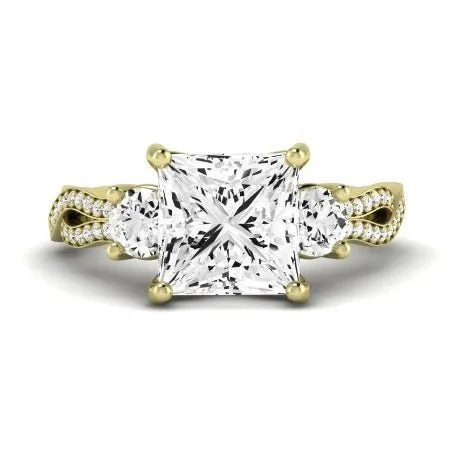 Bottlebrush Diamond Matching Band for Princess Center (Band Only. Engagement Ring Not Included)