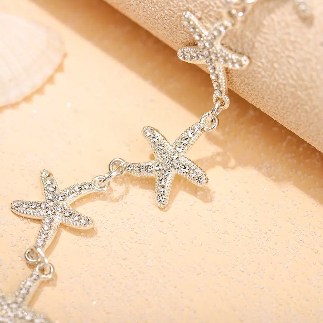 Bounzhi Sexy Body Chain Layered Bra Starfish Body Jewelry Bikini Beach Body Necklace for Women and Girls