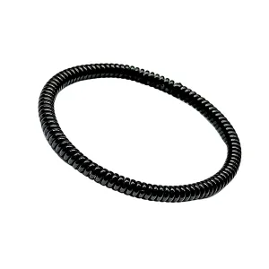 Braided Strechable Unisex Friendship Bracelets Distance Matching Bracelet (Plain Black)