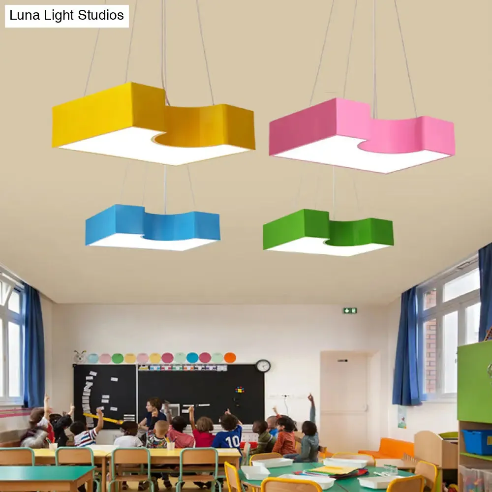 Bright-Colored LED Acrylic Pendant Light - Ideal for Classrooms!