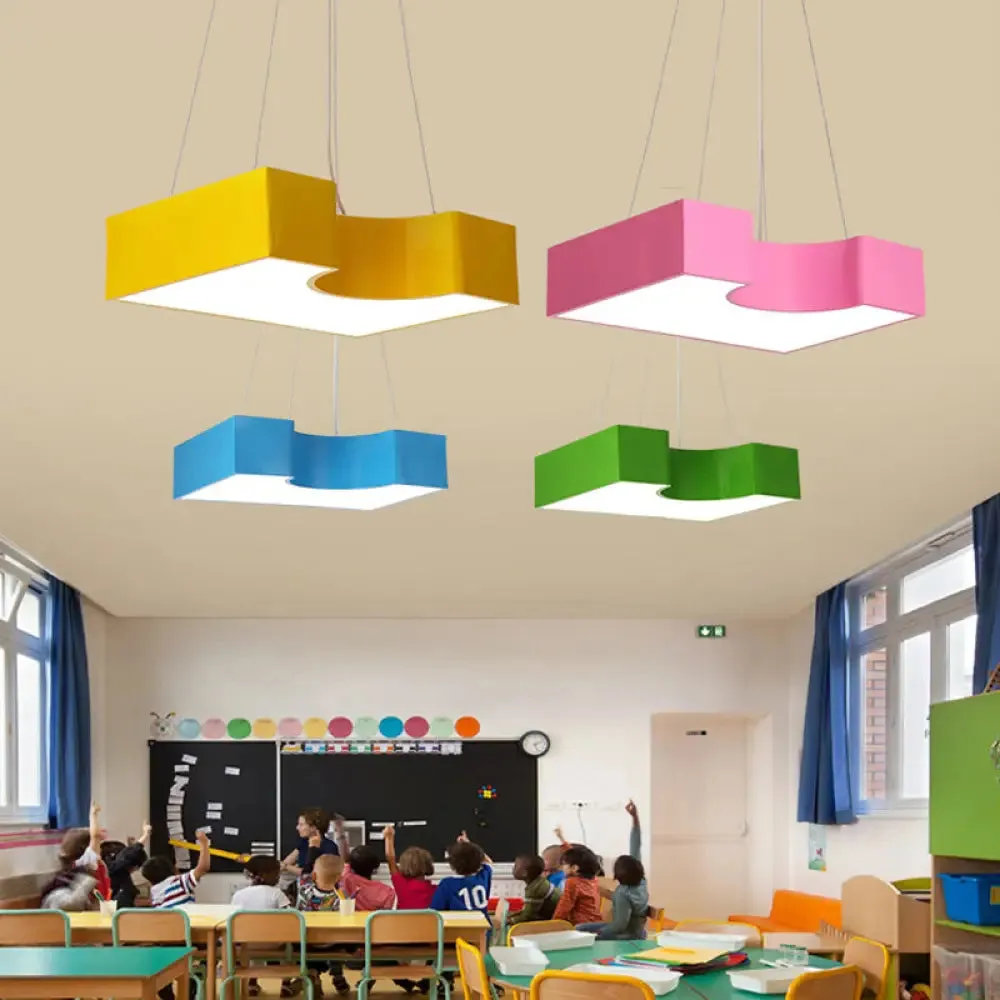 Bright-Colored LED Acrylic Pendant Light - Ideal for Classrooms!
