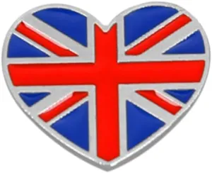 Britain English National Flag Enamel Pin and the United Kingdom heart-shaped National Emblem Badge Brooch For Backpack and Coat