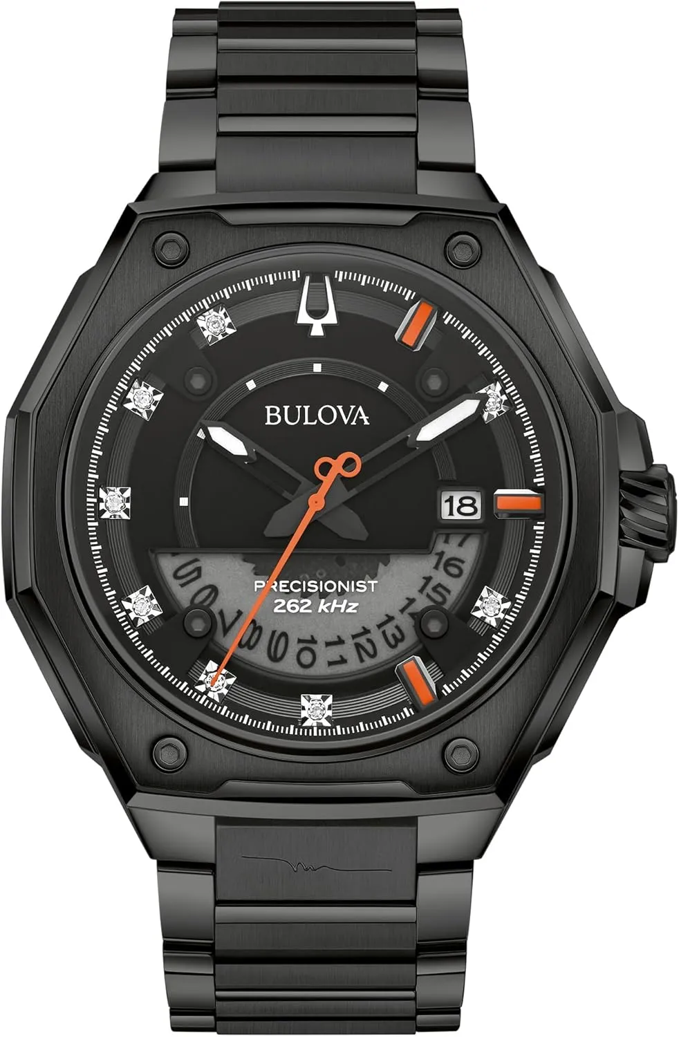 Bulova Marc Anthony Mens Series X Diamond Dial Black Ion-Plated Watch, Style: 98D183