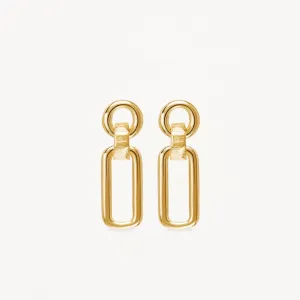 By Charlotte Shield Drop Earrings, Gold or Silver
