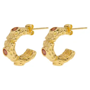 Camille - Red Crystal Hoop Earrings