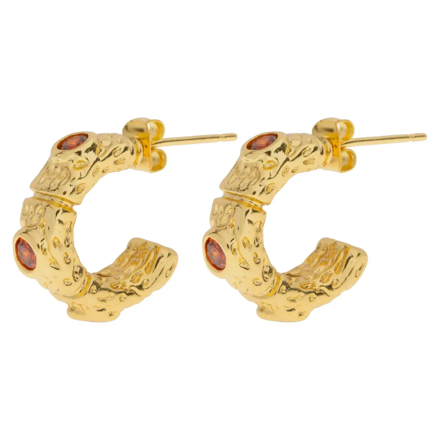 Camille - Red Crystal Hoop Earrings