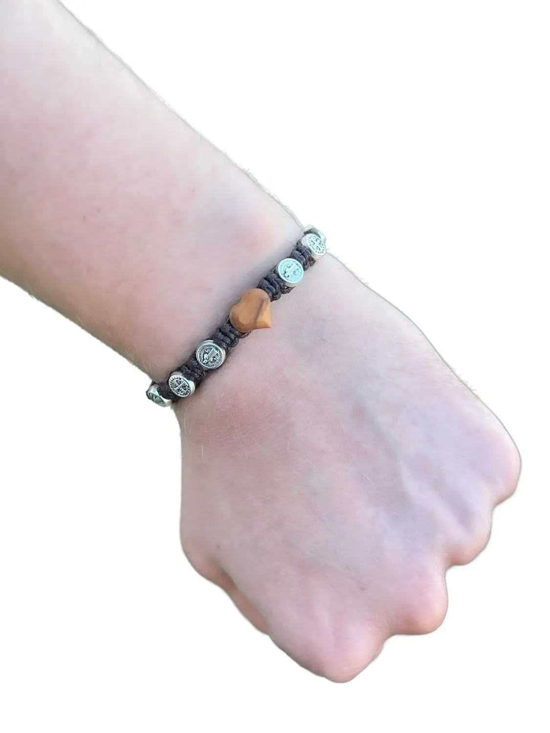 Catholic Bracelet For Men Women Religious Gift Saint Benedict Heart Pendant Prayer Beads Confirmation Catholic Favors