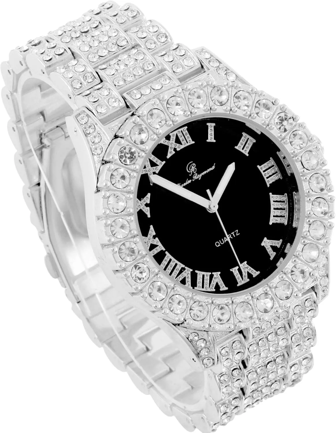 Charles Raymond Mens Big Rocks with Roman Numerals Fully Iced Out Colorful Dial Watch - ST10327 RN Single
