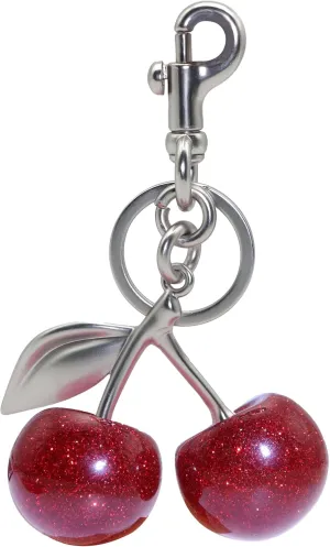 Cherry Fruit Keychain for Women Cherry Bag Charm Cute Pink Red Black Blue Green Silver Purse Charms for Handbag