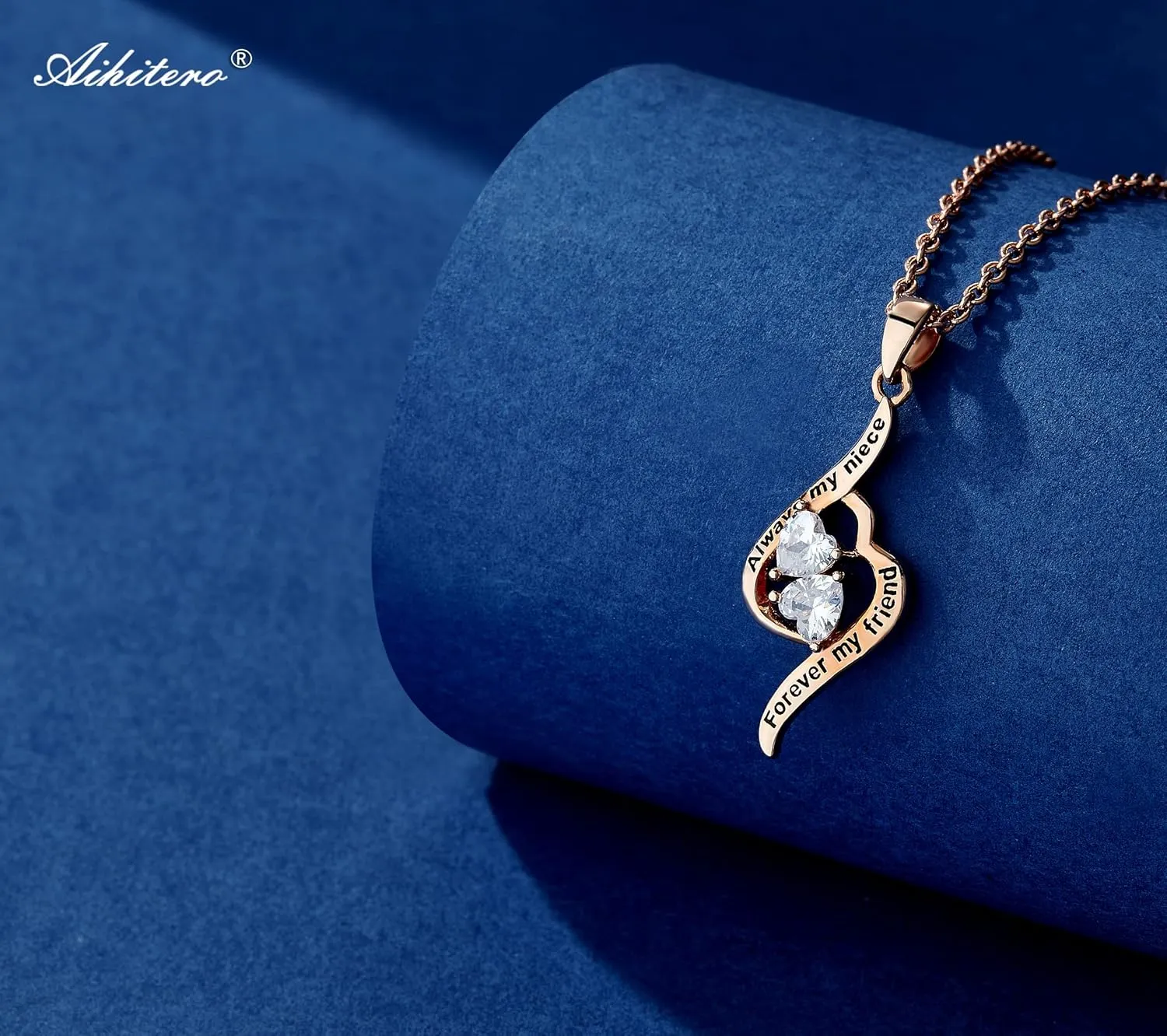 Christmas Auntie Niece Gifts, Aunts like You Are Precious & Few Love Heart Pendant Necklace, Always My Niece Forever My Friend Jewelry for Women, Her Birthday Anniversary Xmas Present