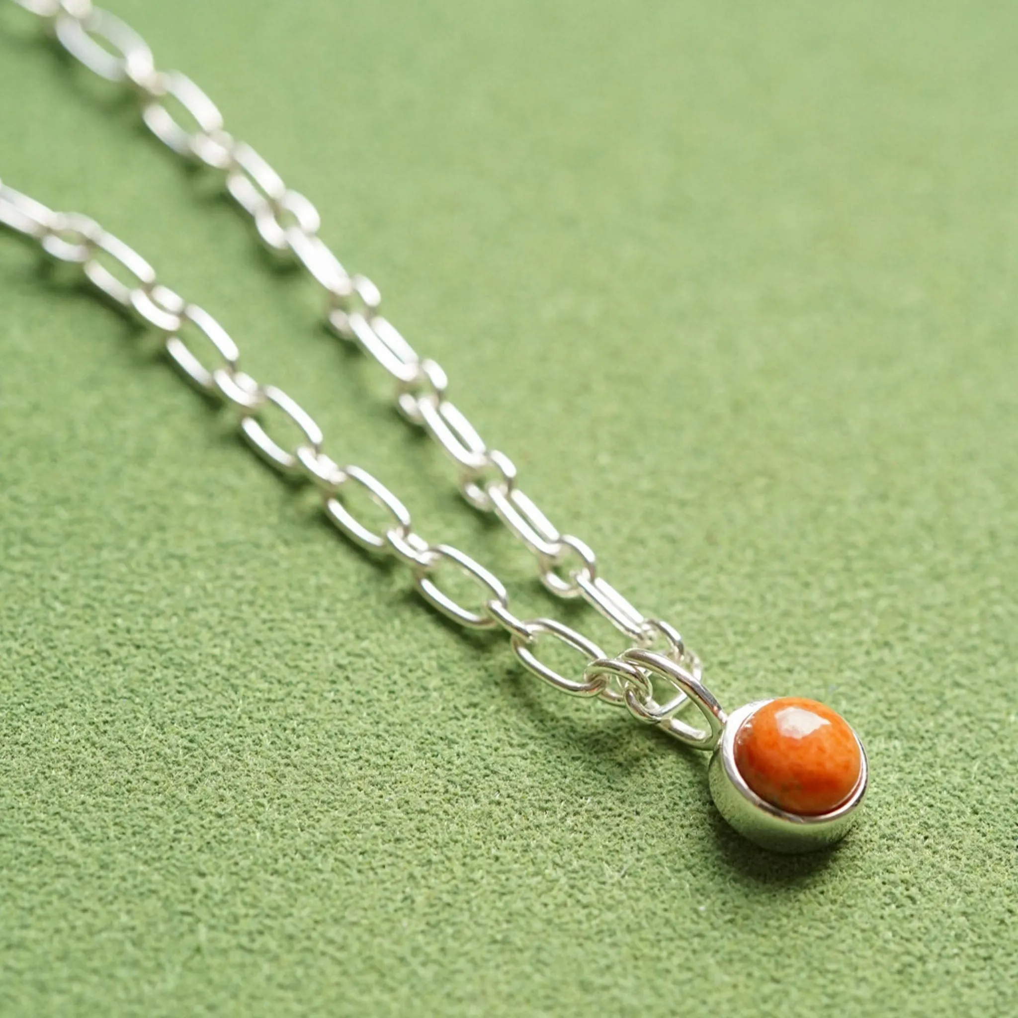 Chunky Healing Stone Necklace Sterling Silver