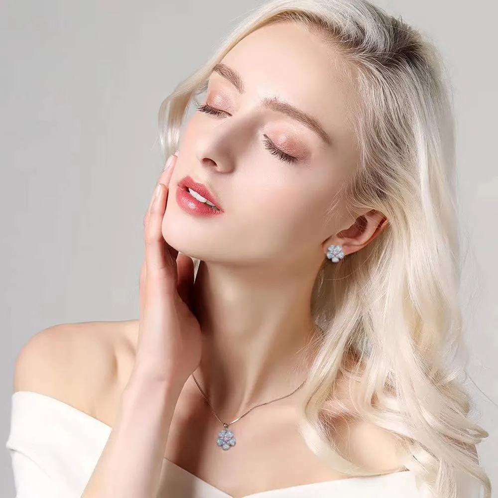 CiNily Opal Pendant Necklace Gold Plated Opal Jewelry Gifts for Women Girls Gemstone Necklaces