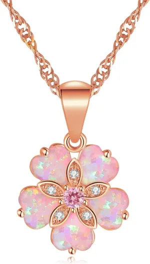 CiNily Opal Pendant Necklace Gold Plated Opal Jewelry Gifts for Women Girls Gemstone Necklaces