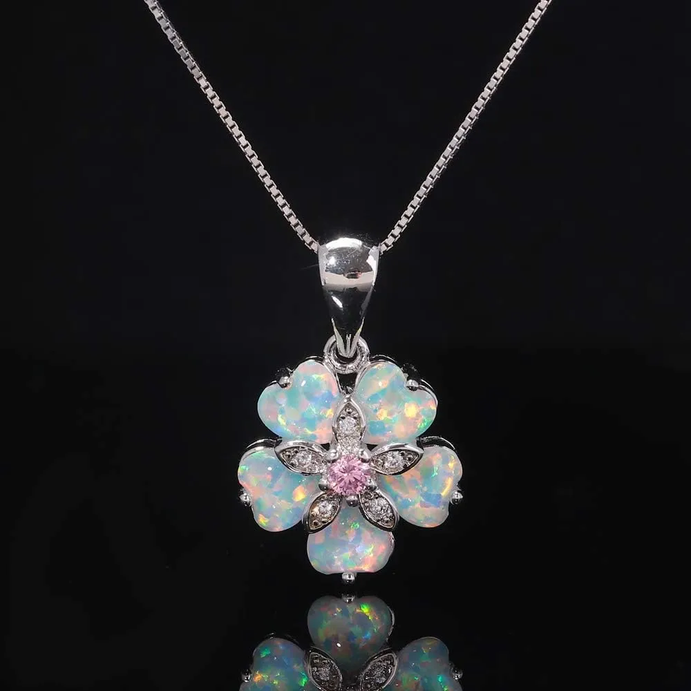 CiNily Opal Pendant Necklace Gold Plated Opal Jewelry Gifts for Women Girls Gemstone Necklaces