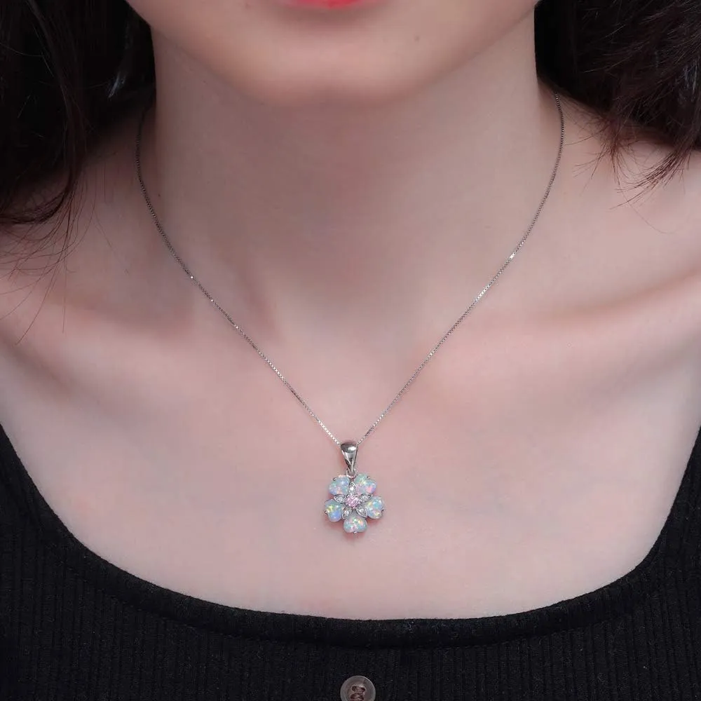 CiNily Opal Pendant Necklace Gold Plated Opal Jewelry Gifts for Women Girls Gemstone Necklaces