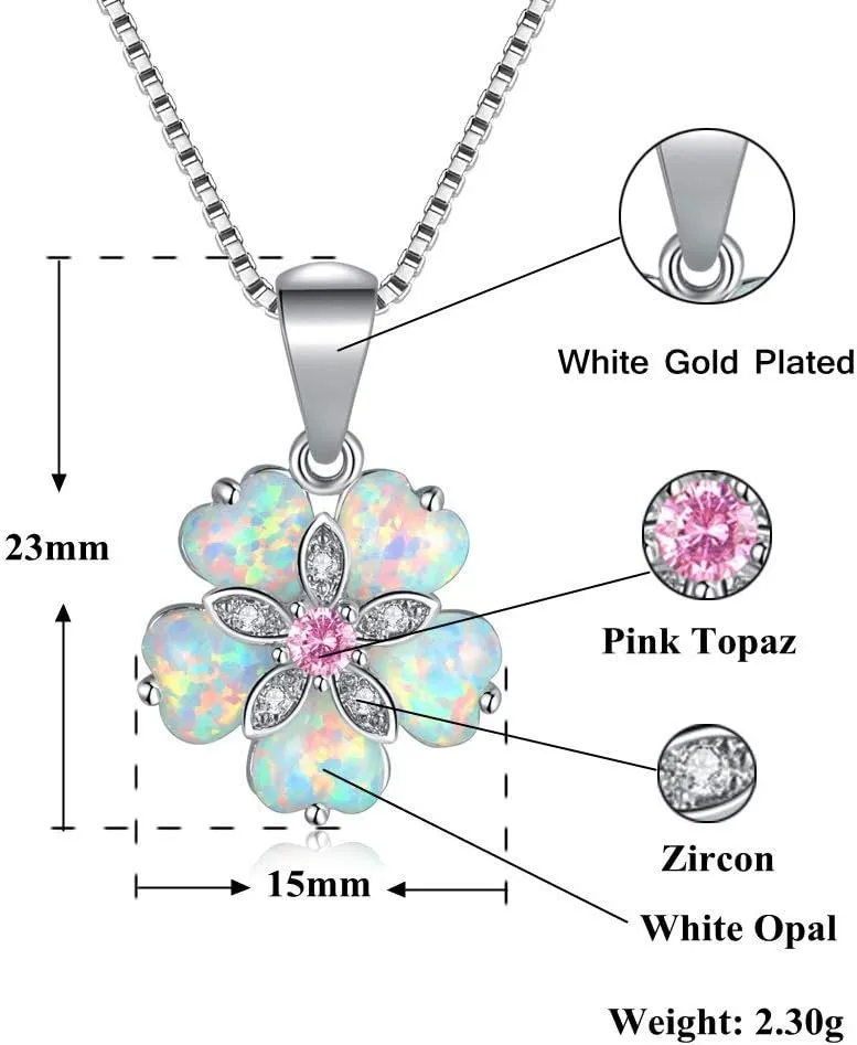 CiNily Opal Pendant Necklace Gold Plated Opal Jewelry Gifts for Women Girls Gemstone Necklaces