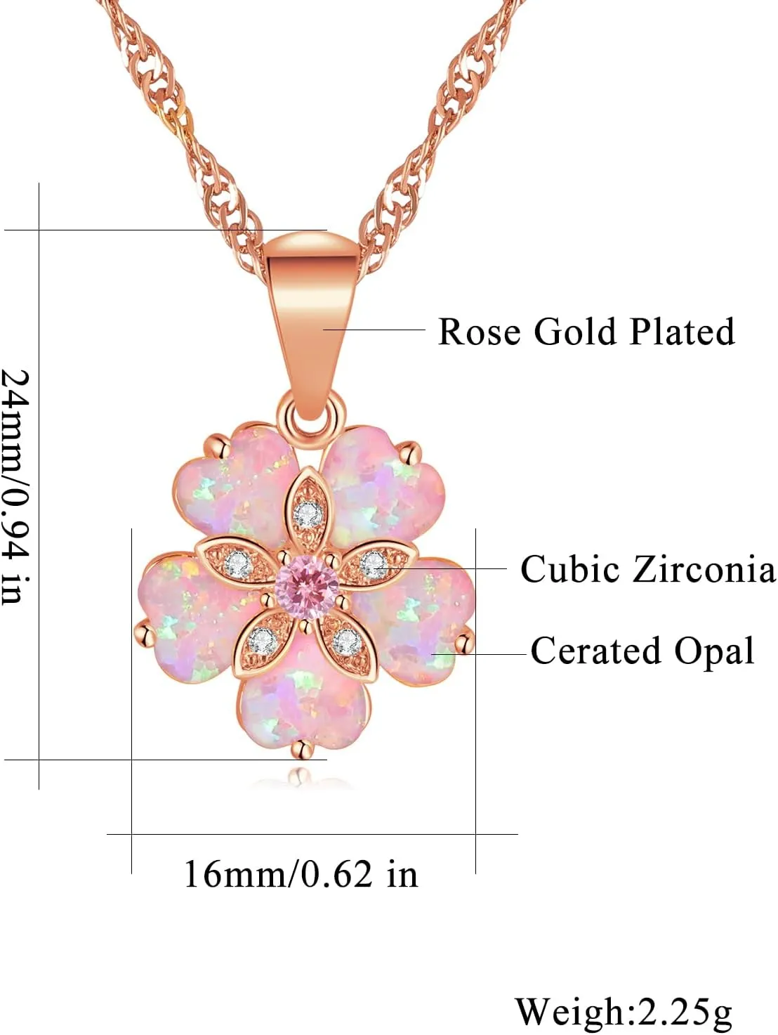 CiNily Opal Pendant Necklace Gold Plated Opal Jewelry Gifts for Women Girls Gemstone Necklaces