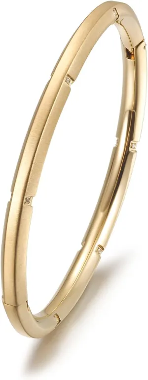 CIUNOFOR Cubic Zirconia Enamel Bracelet for Women Vintage Pop-Art Colorful Cuff Bangle Stainless Steel Gold Plate Tone Wide Band Handmade Jewelry Good for Men Unisex Adult.