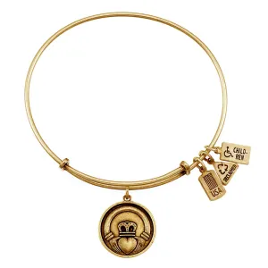 Claddagh Symbol Bangle in Gold by Wind & Fire