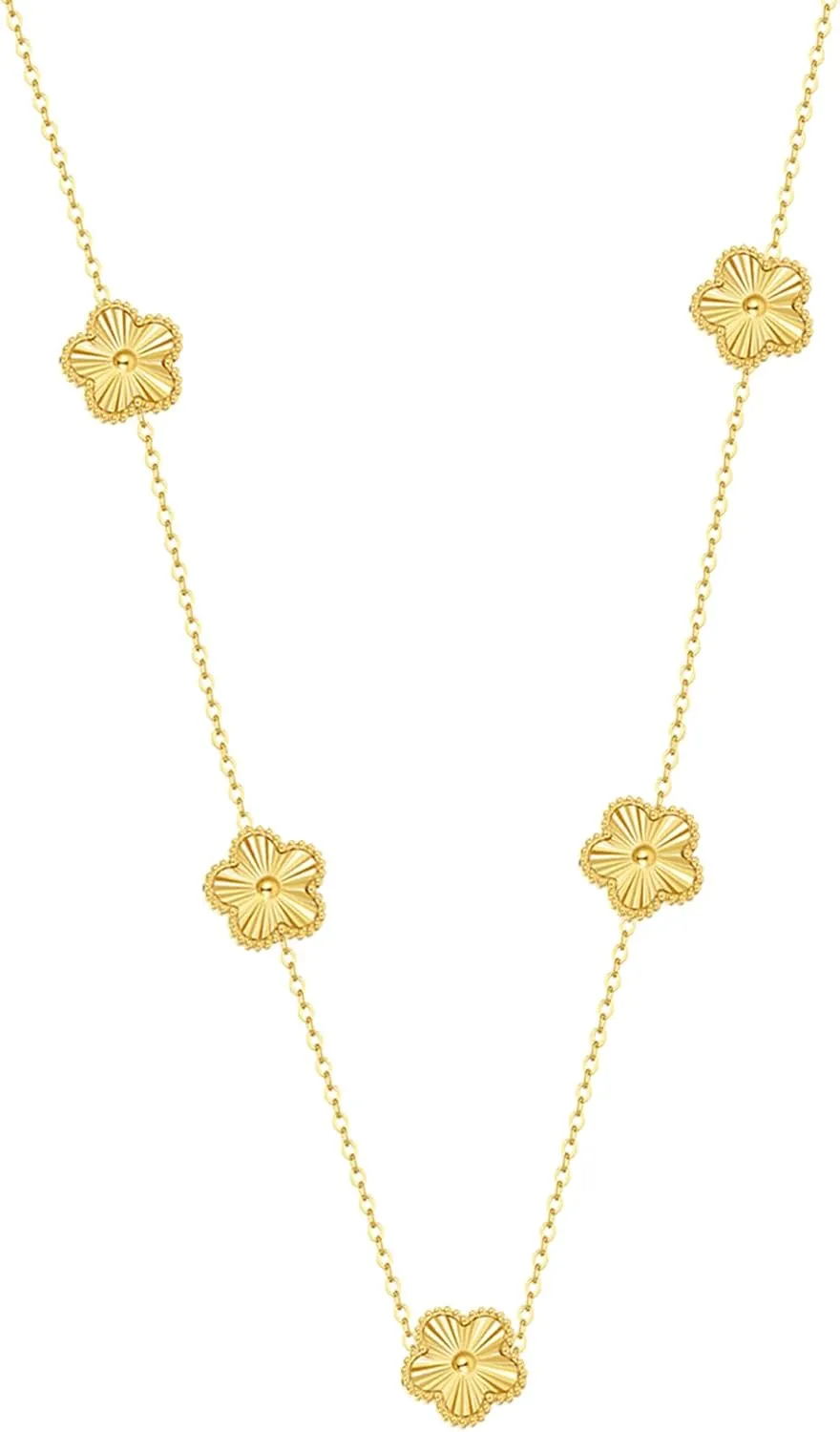 Clover Necklace for Women, Flower pendant Necklace, Five Leaf Clover Necklaces Dainty Lucky Clover Jewelry Gifts