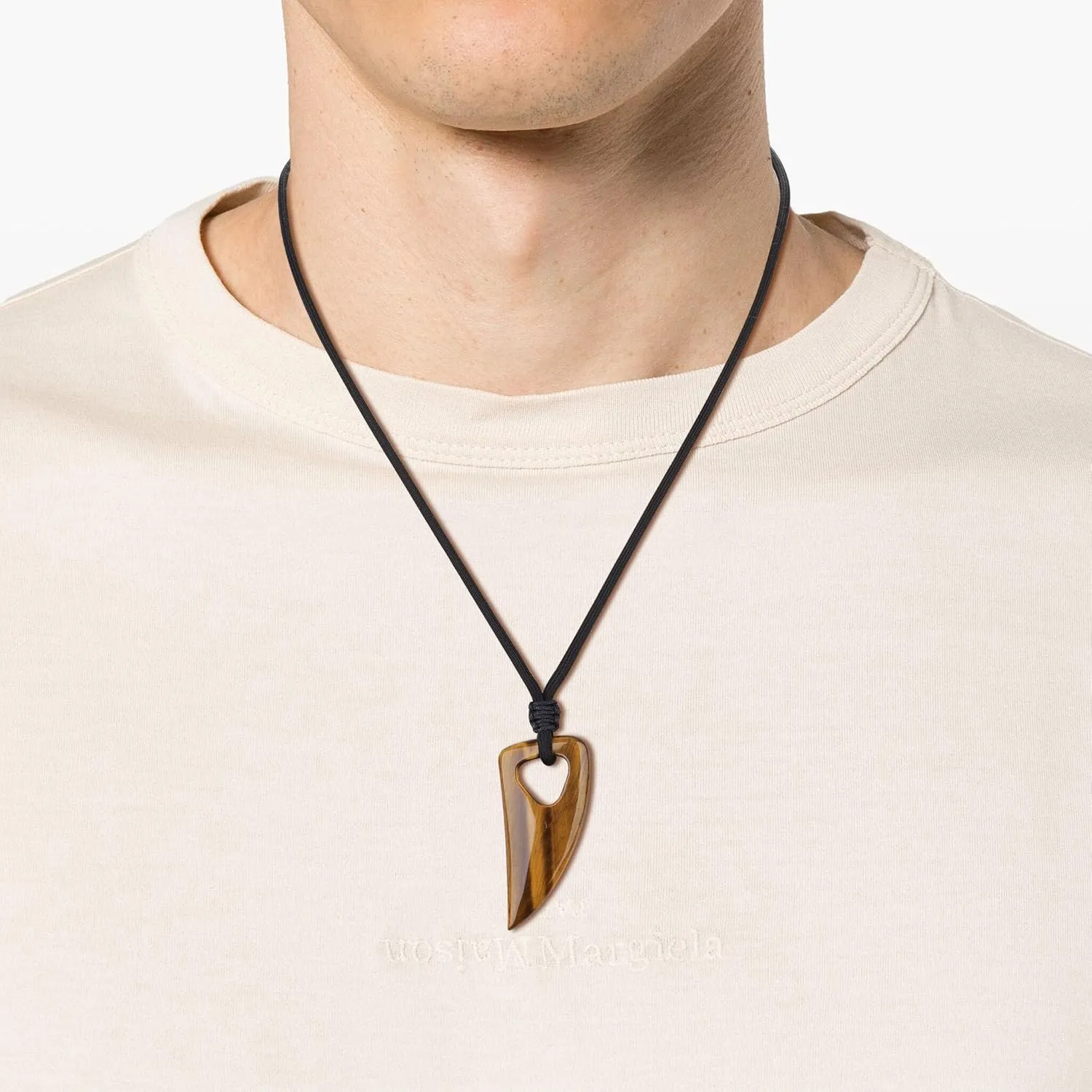 COAI Mens Womens Amulet Stone Pendant Wolf Tooth Necklace