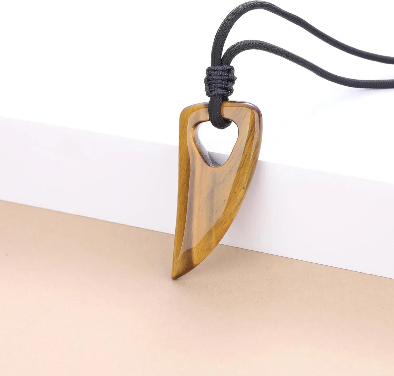 COAI Mens Womens Amulet Stone Pendant Wolf Tooth Necklace