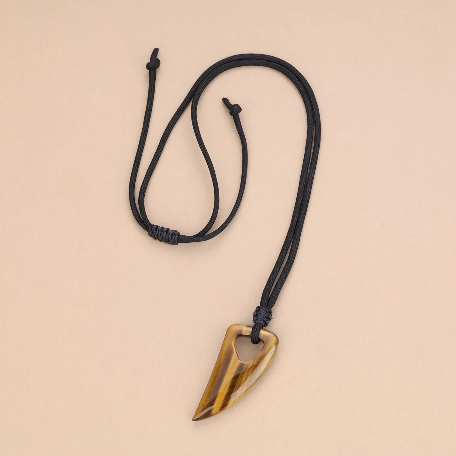 COAI Mens Womens Amulet Stone Pendant Wolf Tooth Necklace