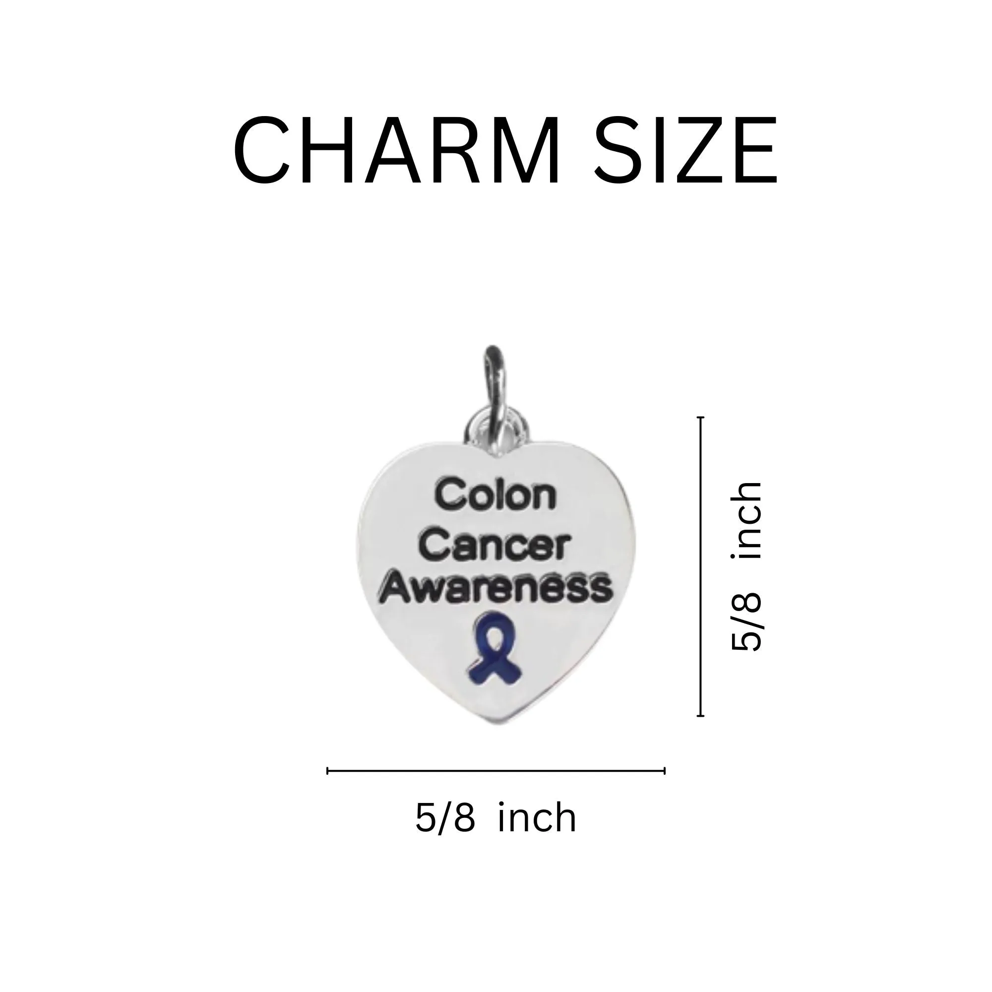 Colon Cancer Awareness Heart Charm Leather Cord Bracelets