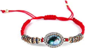COLORFUL BLING 4pcs Red Knot Virgin Mary/Saint Benedict/Saint Jude String Bracelet Set Adjustable Cord Link Rosary Prayer Protection Medal for Women Lucky Catholic Religious Jewelry