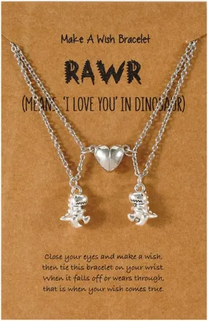 COLORFUL BLING Cute Mushroom Dinosaur Necklace Set Mutual Attraction Matching Split Heart Sun Moon Butterfly Pendant Necklace Best Friends Friendship Couple Jewelry