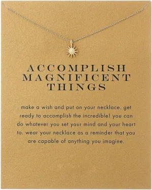 COLORFUL BLING Fashion Sun Necklace Clavicle Chain Sunlight Sunshine Pendant Necklace with Message Card Friendship Dainty Gold Silver Jewelry