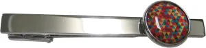 Colorful Geometric Triangle Design Tie Clip