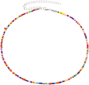 Colorful Handmade Beaded Collar Necklace for Women Freshwater Pearl Necklace Bohemian Handmade Stainless Steel 18K Gold-plated Fashion Jewelry Gifts-B colorful