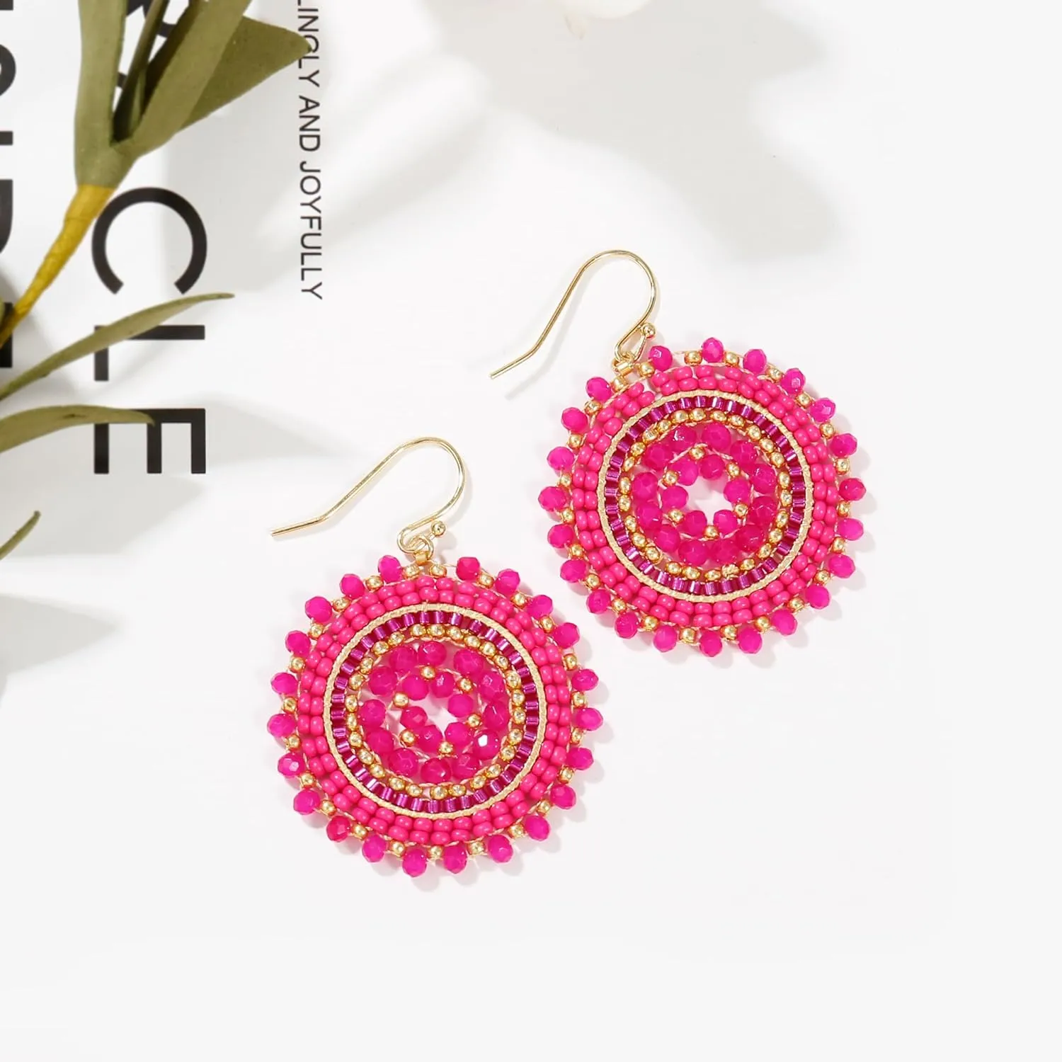 Colorful Summer Beaded Earrings For Women Crystals Glass Bead Dangle Drop Bohemia Earrings Statement Earrings For Women