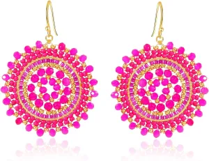 Colorful Summer Beaded Earrings For Women Crystals Glass Bead Dangle Drop Bohemia Earrings Statement Earrings For Women