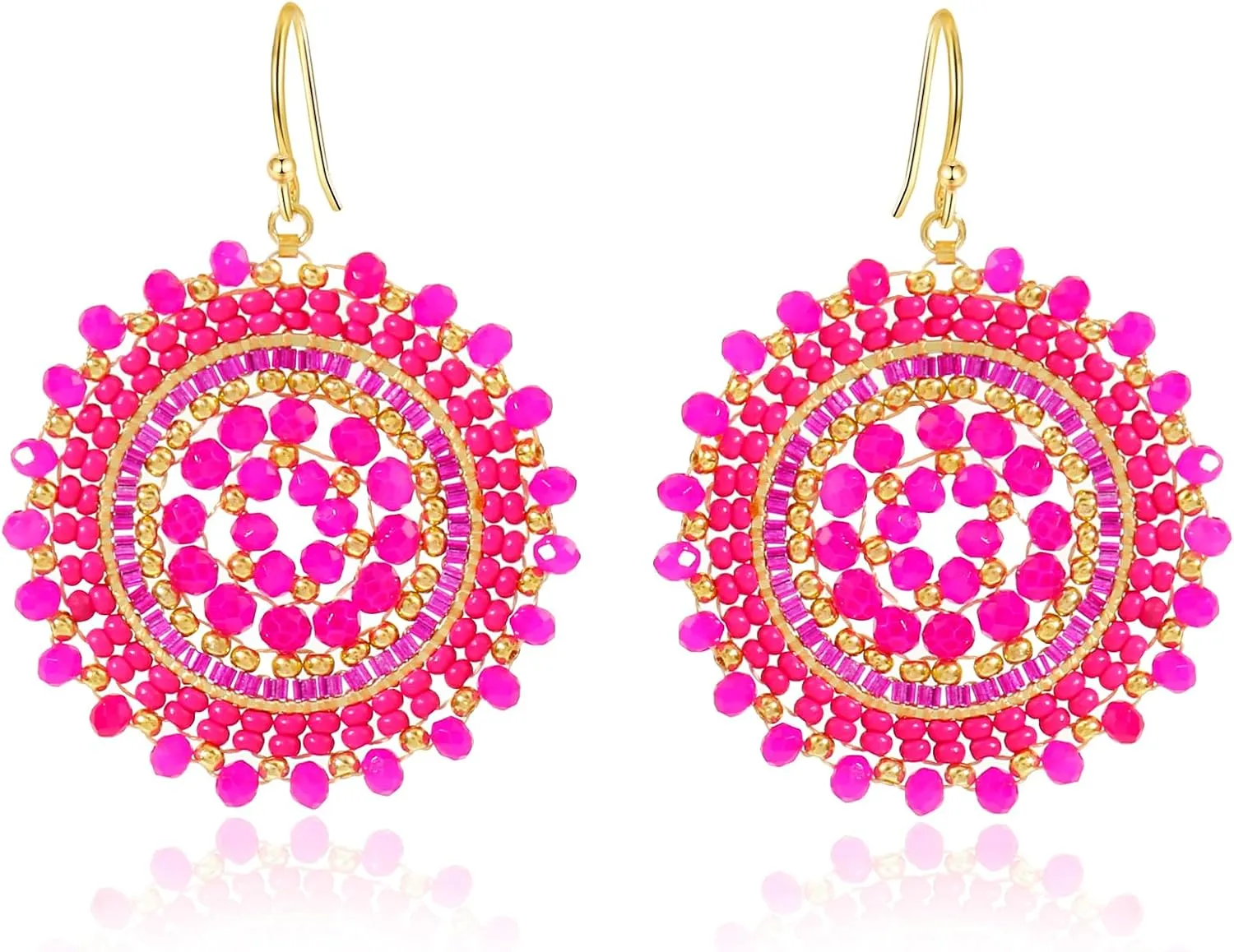 Colorful Summer Beaded Earrings For Women Crystals Glass Bead Dangle Drop Bohemia Earrings Statement Earrings For Women