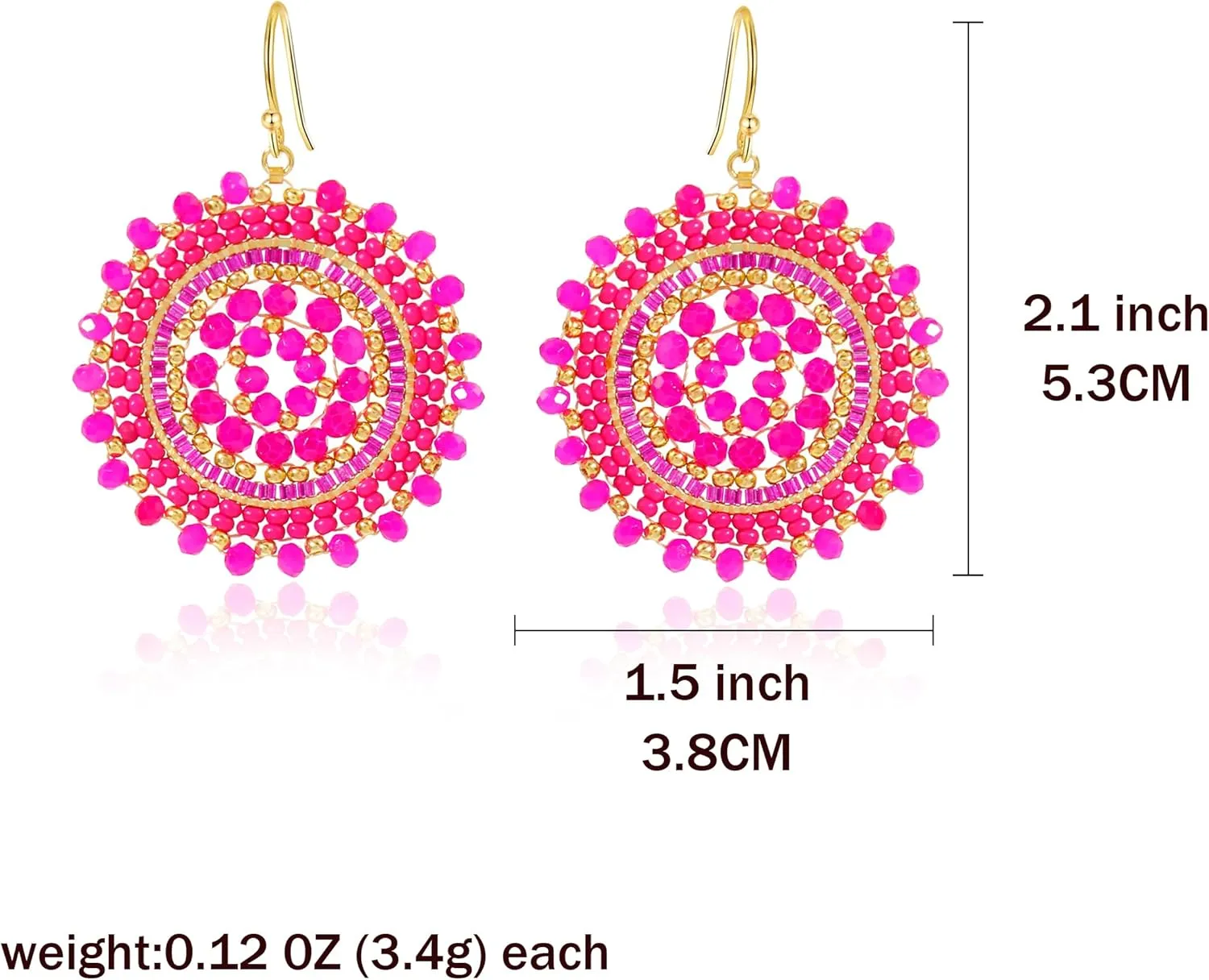 Colorful Summer Beaded Earrings For Women Crystals Glass Bead Dangle Drop Bohemia Earrings Statement Earrings For Women