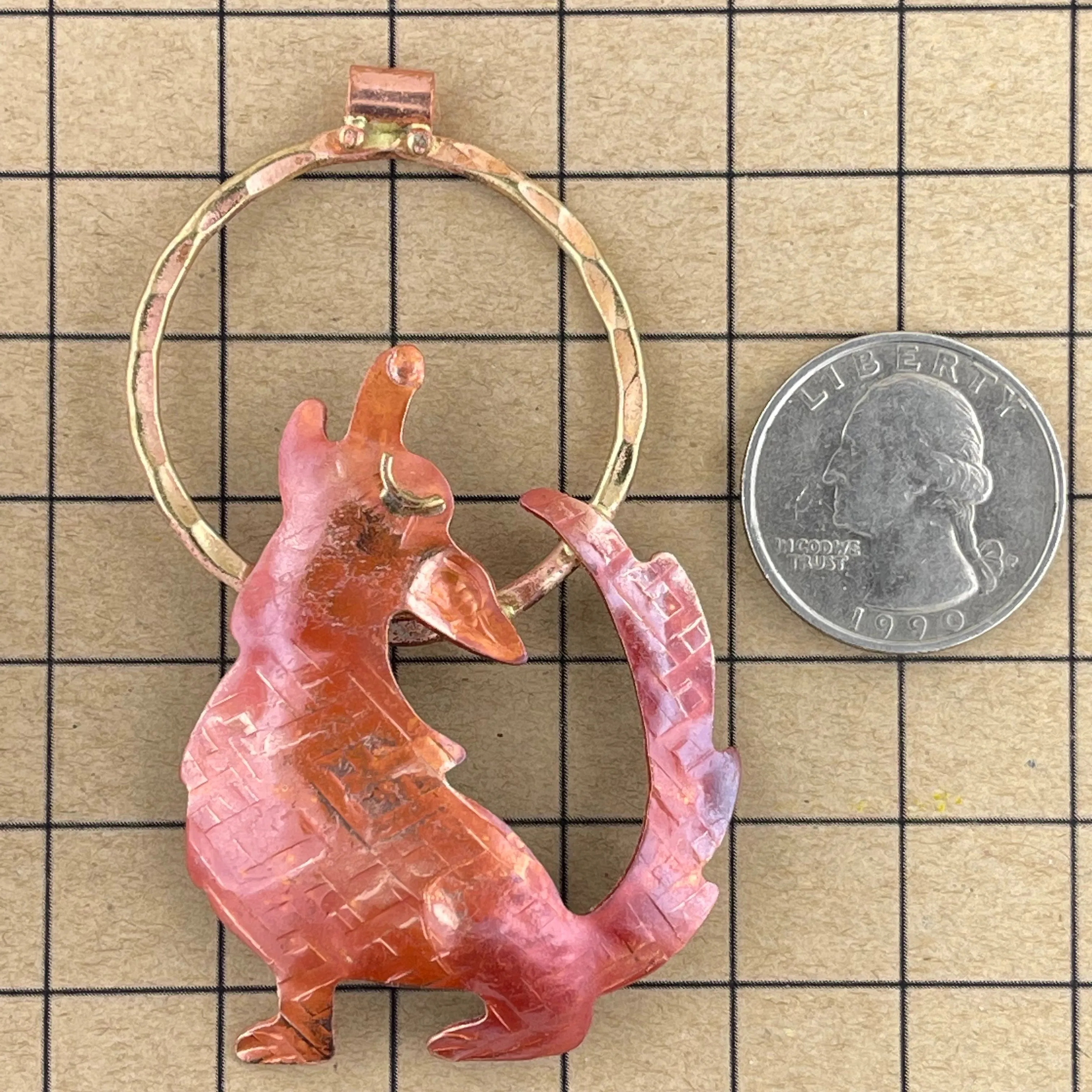 Copper Coyote Pendant for Necklaces ~ Southwest Style