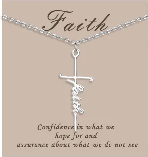 COTATI Faith Cross Necklace Jewelry for Women Silver Jesus Christian Pendant Necklaces Gifts for Mom