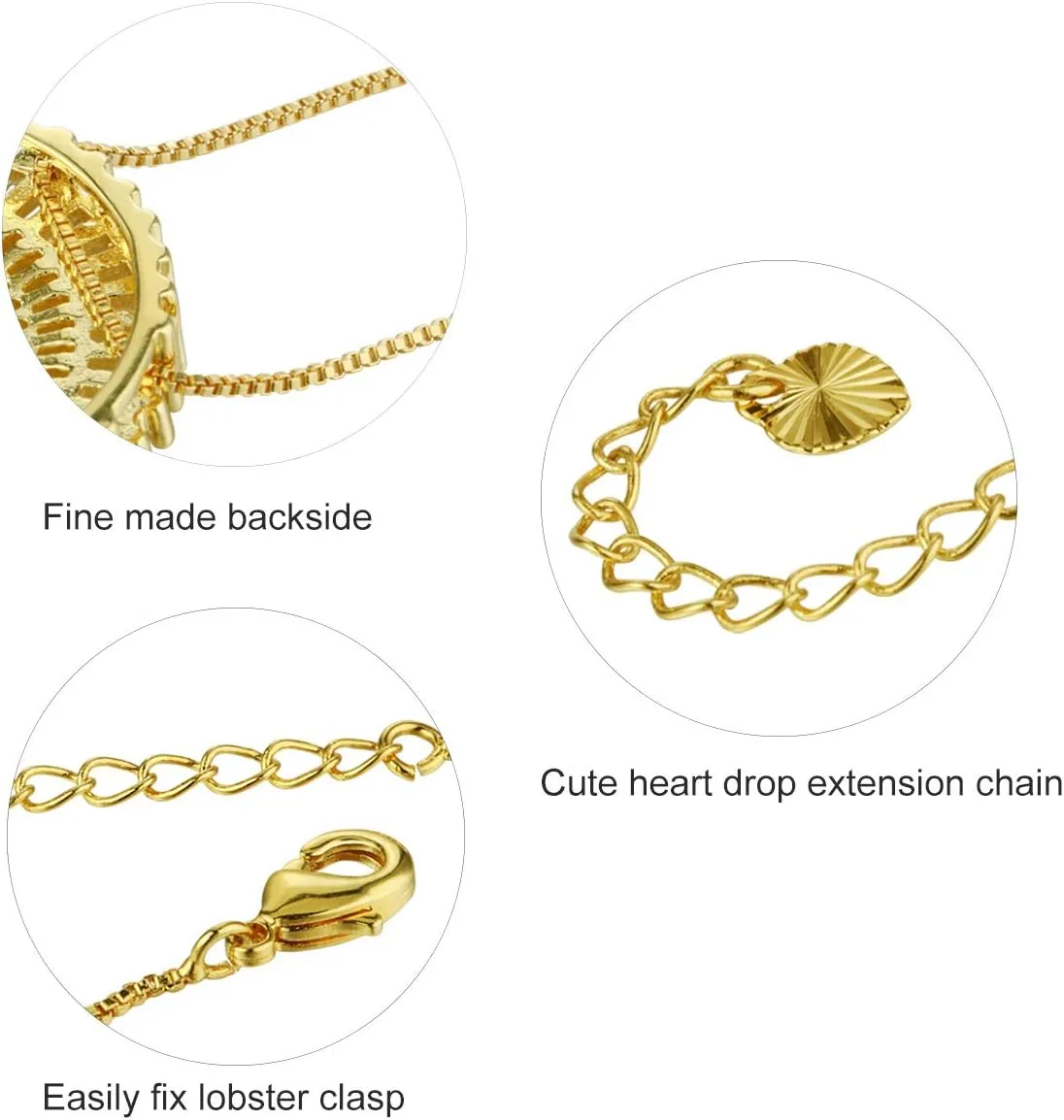COTTVOTT A-Z Alphabet Pendant Necklaces Charms Women Initial Letter Chain Necklace 4 Colors