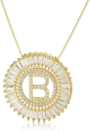 COTTVOTT A-Z Alphabet Pendant Necklaces Charms Women Initial Letter Chain Necklace 4 Colors