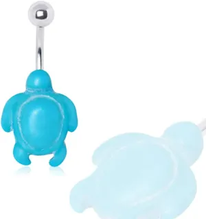 Covet Jewelry 316L Surgical Steel Turquoise Tortoise Navel Ring