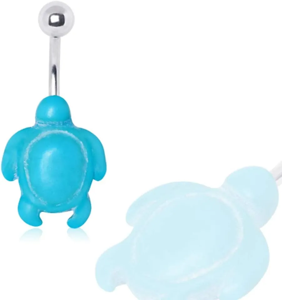 Covet Jewelry 316L Surgical Steel Turquoise Tortoise Navel Ring