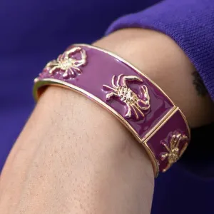Crab Bracelet (Purple/Gold) / Enamel Bangle Bracelet