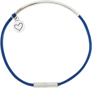 Creative Brands Faithworks - Thought Keepers Leather Bracelet with Magnetic Clasp, 7.5-Inch, Blue-Silver