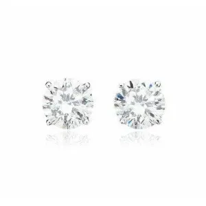 Crislu Cubic Zirconia Studs 2 cttw - Sterling Platinum