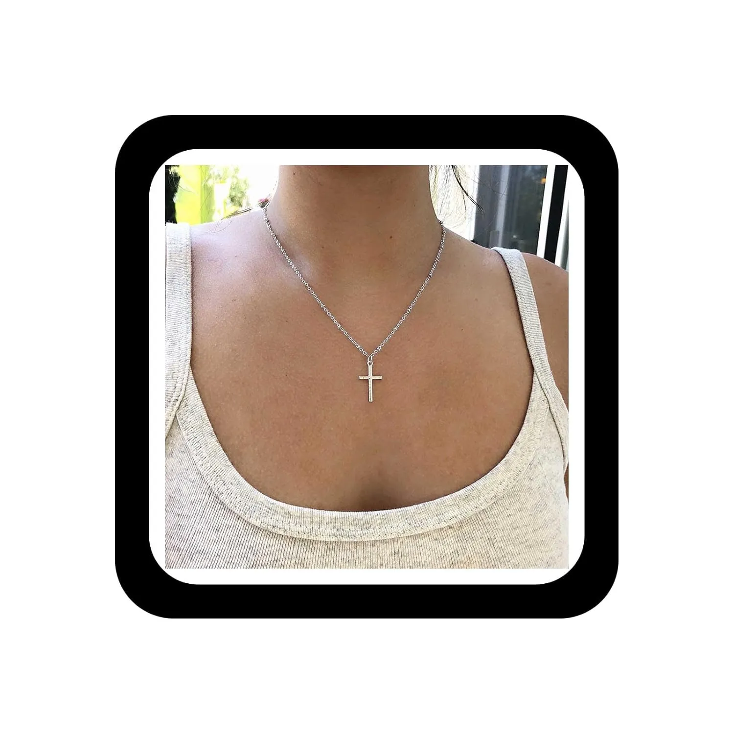 Cross Bead Choker Necklaces Religious Crucifix Necklace Cross Faith Necklace Silver Cross Pendant Necklace Jewelry for Women