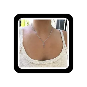 Cross Bead Choker Necklaces Religious Crucifix Necklace Cross Faith Necklace Silver Cross Pendant Necklace Jewelry for Women