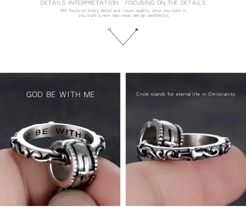 Cross Eternal Ring Pendant Necklace Stainless Steel Pendant Necklace for Men Women Best Friend Necklaces